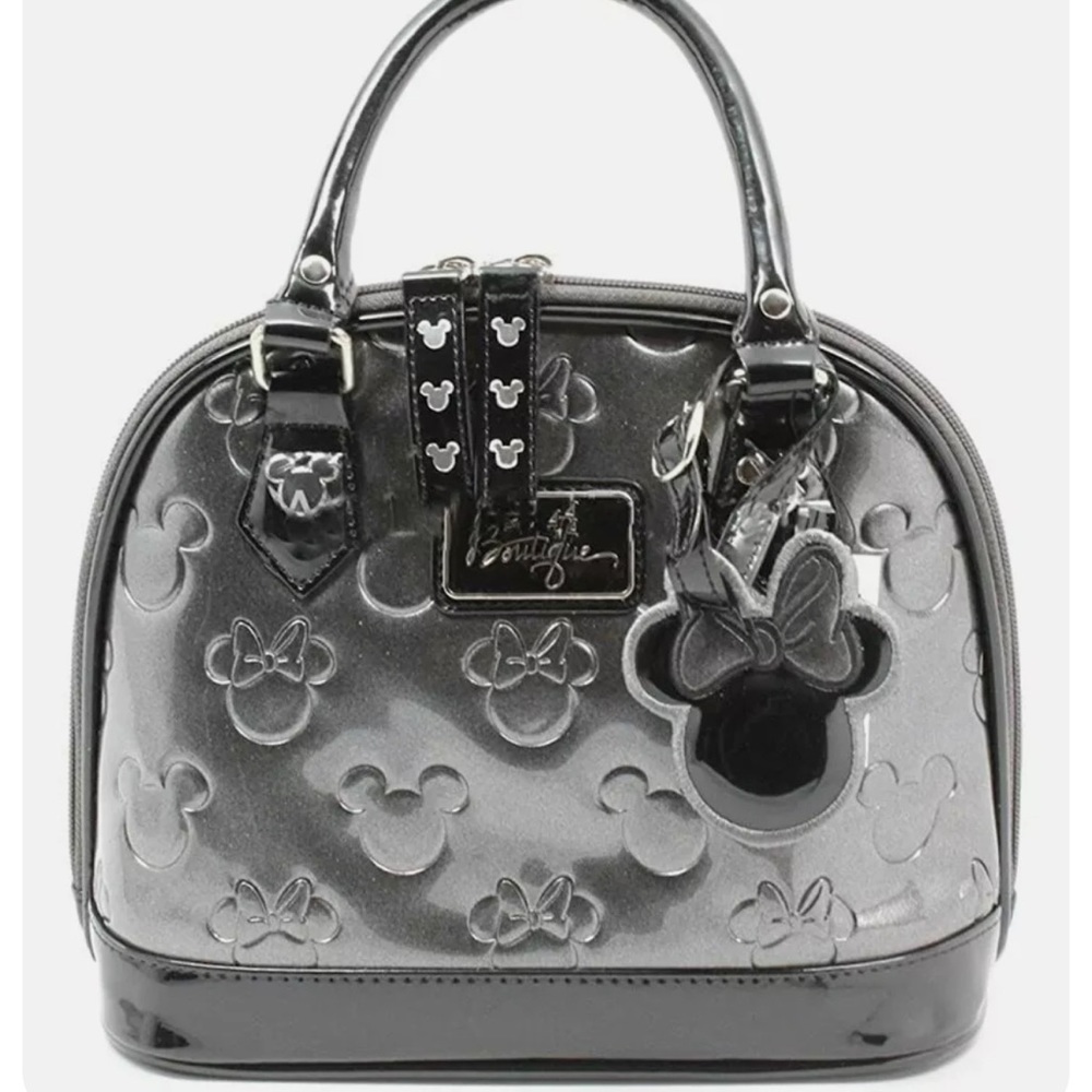 NWT Disney Boutique Minnie Mouse embossed satchel with dust cover bag